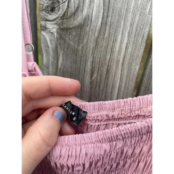 PrettyGarden Mauve Pink Smocked Tiered Maxi Dress Womens Size Small Boho Summer - Picture 3 of 5